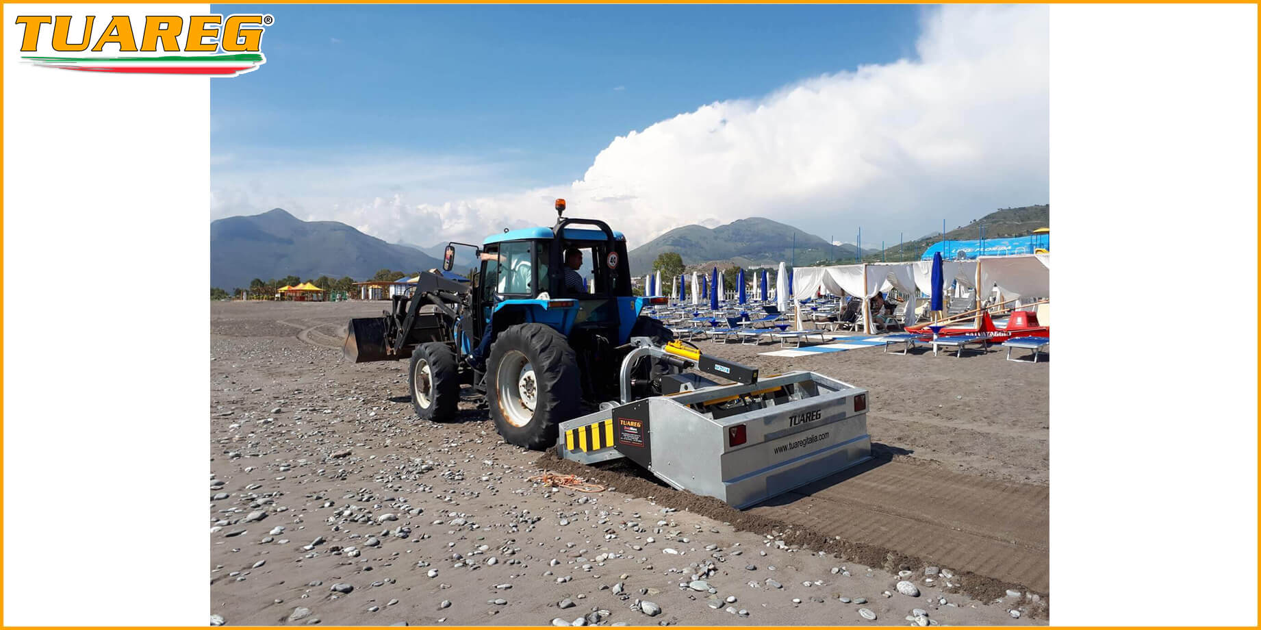 Tuareg EvoMax - Beach Cleaning Machine - Attached to a Tractor